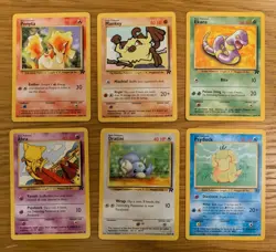 6x Team Rocket Pokemon Cards - Dratini, Psyduck, Abra, Ekans, Mankey, Ponyta 82 - Image 1