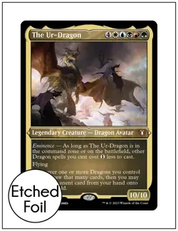 1x The Ur-Dragon, Etched Foil, Commander Masters, Magic MTG NM - Image 1
