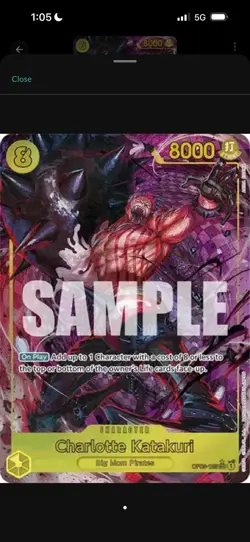 One Piece Pillars Of Strength Charlotte Katakuri Alt Art SEC OP03-123 English - Image 1