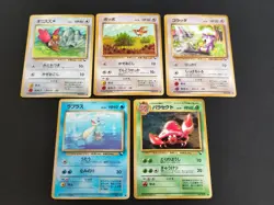 Vintage Pokemon Cards Japanese Old Back Lot of 5 Lapras Pidgey Rattata MP eb265 - Image 1