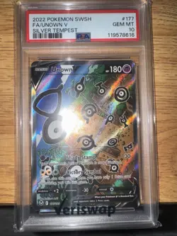2022 Pokemon Silver Tempest UNOWN V Alternate Art 177/195 PSA 10 GEM MINT - Image 1