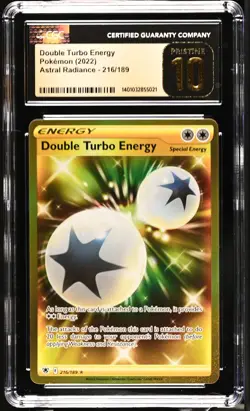 Double Turbo Energy 216/189 Secret Rare Holo Pokemon CGC 10 Pristine - Image 1