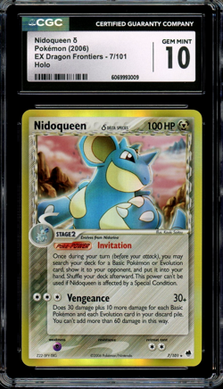 CGC 10 Gem Mint Nidoqueen Holo (Delta Species) EX Dragon Frontiers 7/101 Pokemon - Image 1
