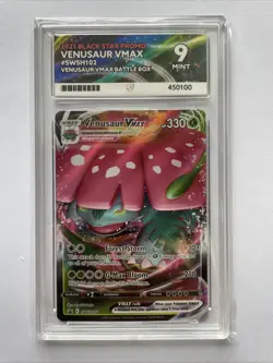 Pokemon TCG Venusaur VMAX SWSH102 Black Star Promo Card Battle Box Ace 9 MINT - Image 1