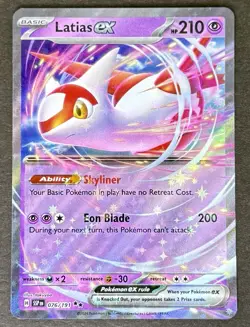 Latias ex 076/191 Ultra Rare Surging Sparks Pokemon Card TCG NM+ - Image 1