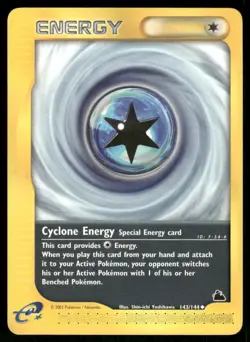 Pokemon Cards Cyclone Energy 143/144 Skyridge Uncommon NM *1 - Image 1