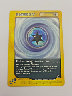 Pokemon Card - Non-Holo Cyclone Energy 143/144 Skyridge *MP* e-Card UC Energy - Image 1