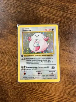 Pokemon 1st Edition Shadowless Chansey Holo 1999 WOTC 3/102 - Image 1