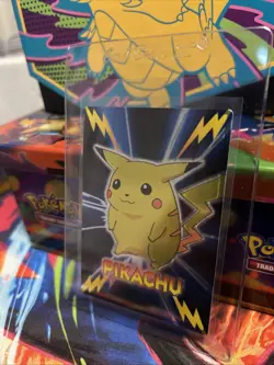 1999 Pokemon Meiji Promo Foil Japanese Embossed Pikachu Minty - Image 3
