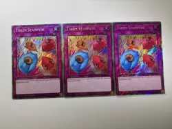 3 x Token Stampede RA04-EN149 Platinum Secret Rare 1st Edition YuGiOh Playset - Image 1