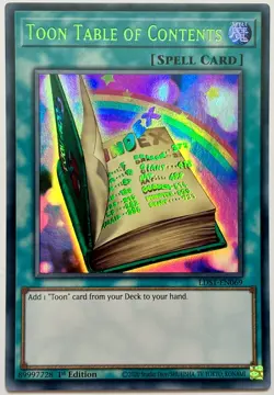 LDS1-EN069 Toon Table of Contents - Green Ultra Rare 1st Edition Lightly Played - Image 1