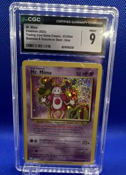 Pokemon Mr. Mime 013/034 Trading Card Game Classic Collection CGC 9 Holo 50 HP - Image 1