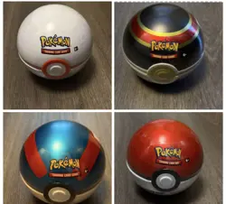 4 x Pokemon Trading Card Game Lure Poke Ball D23 Tin - New & Sealed - Image 1