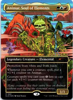 Animar, Soul of Elements (Rainbow Foil) 1891 Secret Lair Drop Series LP MTG - Image 1