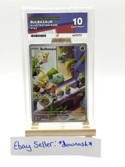 🍃 BULBASAUR 143/142 STELLAR CROWN POKEMON CARD ENGLISH ACE GEM MINT 10 HOLO 🍃 - Image 1