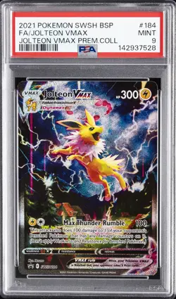 2021 POKEMON SWSH BLACK STAR PROMO #184 FULL ART/JOLTEON VMAX PSA 9 - Image 1