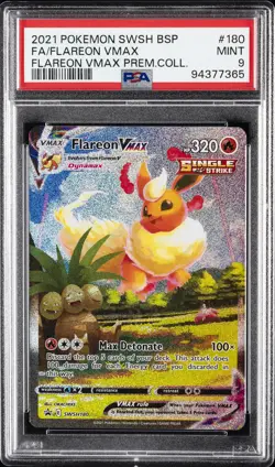 2021 POKEMON SWSH BLACK STAR PROMO #180 FULL ART/FLAREON VMAX PSA 9 - Image 1