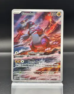 Groudon 199/182 Full Art Holo SV04 Paradox Rift Illustration Rare Pokemon NM+ - Image 1