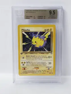 POKEMON NEO GENESIS 1ST EDITION PIKACHU BGS 9.5 NICE!!!!!! - Image 1