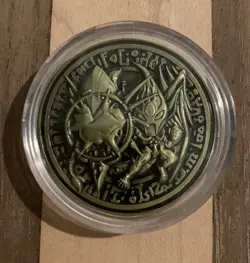 Yu-Gi-Oh Pre-Registration Coin - Elemental Hero Flame Wingman - Gold - Image 1