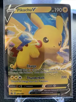 PIKACHU V Full Art Shining Fates Black Star Promo SWSH061 Pokemon Card NM - Image 1