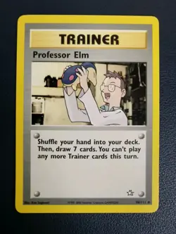Pokemon Card Trainer Professor Elm 96/111 Neo Genesis Uncommon WOTC - Image 1