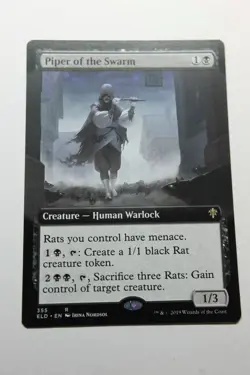 MTG Piper of the Swarm x1- ExtArt-Throne of Eldraine-Lightly Played - Image 1