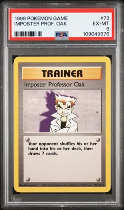 Imposter Prof. Oak 1999 Pokemon Game #73 PSA 6 NEW SLAB - Image 1