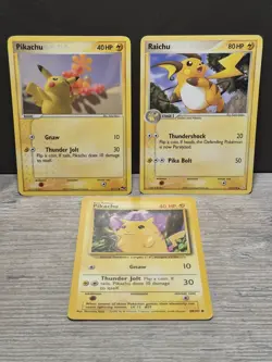 Pokemon Card Pikachu Card Lot Base Set Raichu 51/110 Pikachu 16/17 WOTC - Image 1