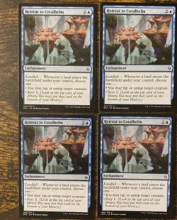 ***MTG-4 x RETREAT TO CORALHELM from Battle for Zendikar in NM condition*** - Image 1