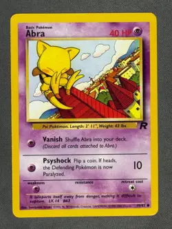 Abra 49/82 Base Set Series Team Rocket Common Basic Pokemon Card 2000 NM - Image 1