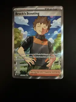 Pokemon TCG Brock's Scouting Full Art Ultra Rare Holo Supporter 179/159 - Image 1