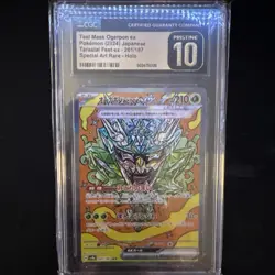 CGC PRISTINE 10 Japanese Teal Mask Ogerpon Ex 201/187 SAR SV8a:Terastal Festival - Image 1