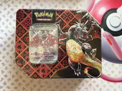 Pokemon TCG Charizard Ex Paldean Fates 5 Pack Tin - Sealed - Image 1