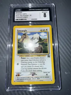 2001 Pokemon League Black Star Promo Smeargle 32 - CGC 8 MINT - Image 1