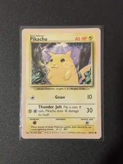 PEACH/CREAM BORDER Pokemon TCG Pikachu Base Set 58/102 Regular Unlimited Common - Image 1
