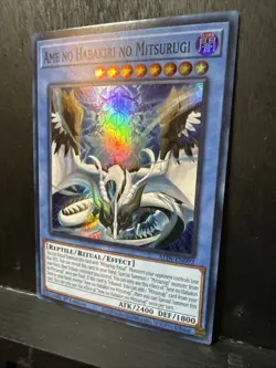 Yu-Gi-Oh! Ame No Habakiri No Mitsurugi Super Rare 1st Edition ALIN-EN092 - Image 3