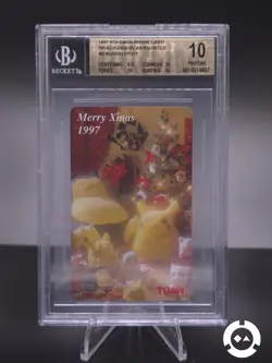 1997 Pokemon Tomy Christmas/Xmas Phone Card Japan Promo – BGS 10 Pristine – Rare - Image 1
