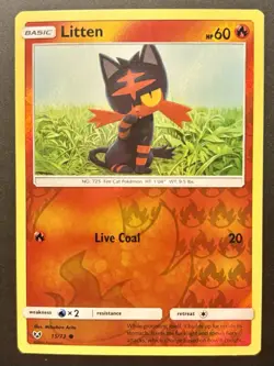 Litten 15/73 Shining Legends Reverse Holo Common Pokemon Card NEAR MINT - Image 1