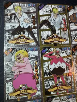 One Piece Set of 9 Ultra Rare Premium Foiled Collectible Anime Silver Cards - Image 2