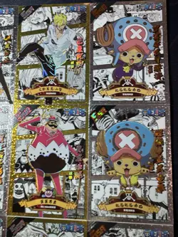 One Piece Set of 9 Ultra Rare Premium Foiled Collectible Anime Silver Cards - Image 3