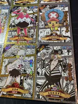 One Piece Set of 9 Ultra Rare Premium Foiled Collectible Anime Silver Cards - Image 4