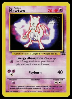 Pokemon Card - Mewtwo (Movie Promo) WOTC Black Star Promo 3 - Image 1