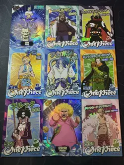 One Piece 9 x Collectible Character Anime Cards Luffy Zoro Chopper Ace Sanji SSR - Image 1