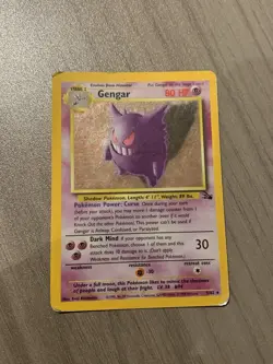 Pokemon Card Gengar Vintage Wotc TCG Fossil 5/62 Holo - Image 2