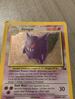 Pokemon Card Gengar Vintage Wotc TCG Fossil 5/62 Holo - Image 5