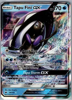 Tapu Fini GX 39/147 SM - Burning Shadows - Pokemon Card - LP - Image 1