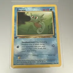 Horsea 49/62 1st Edition Fossil Common Pokemon Card NM-Mint - Image 1