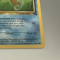 Horsea 49/62 1st Edition Fossil Common Pokemon Card NM-Mint - Image 3