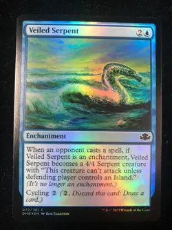 Veiled Serpent MTG Dominaria Remastered DMR 072/261 Common Foil NM - Image 1